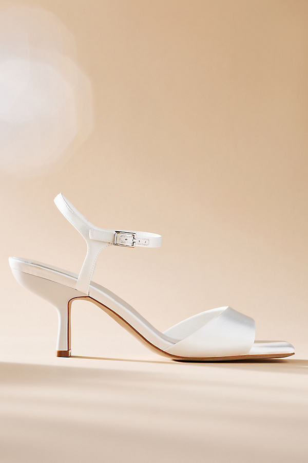 Fiora Satin Square-Toe Heels