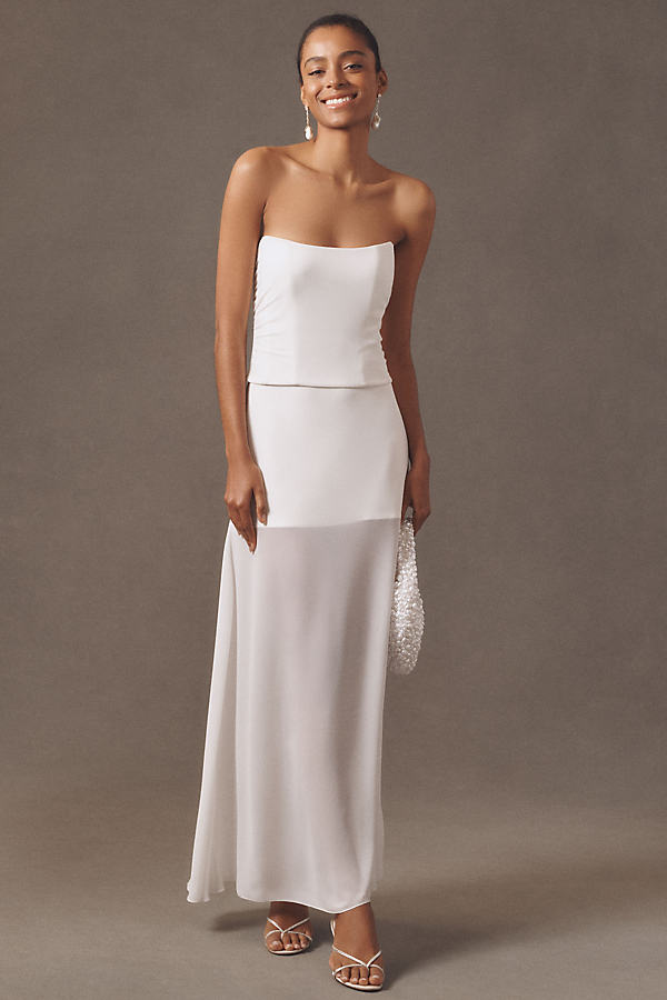 Strapless Corset & Sheer Maxi Skirt Set