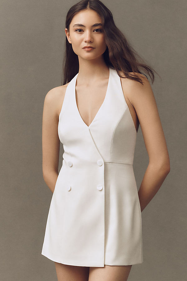 Halter V-Neck Blazer Romper by Mare Mare