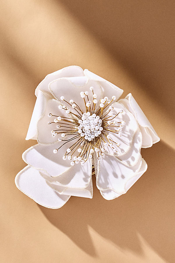 Hand-Embroidered Flower Hair Comb by Twigs & Honey