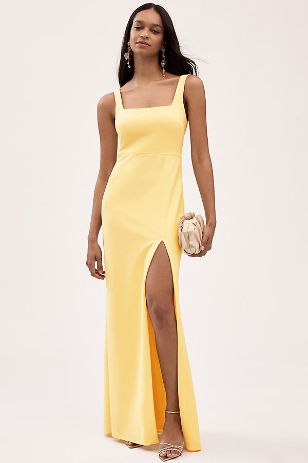 Blake Square-Neck Stretch Crepe Maxi Dress