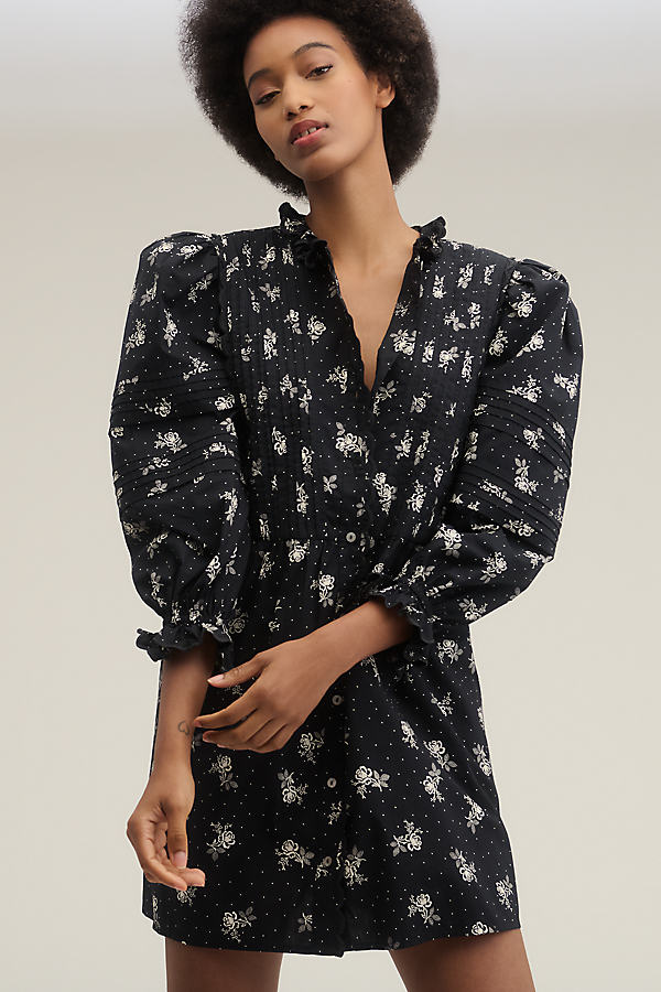 Kitty Puff-Sleeve Mini Dress