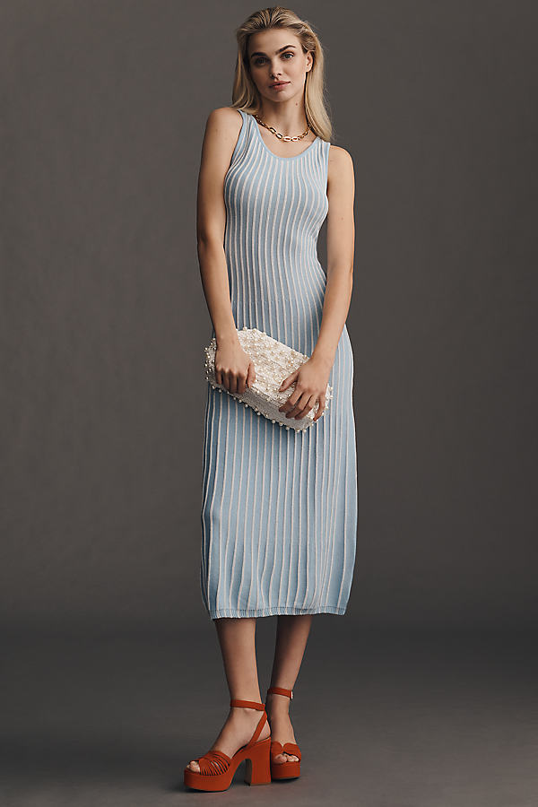 Sleeveless Stripe Midi Dress