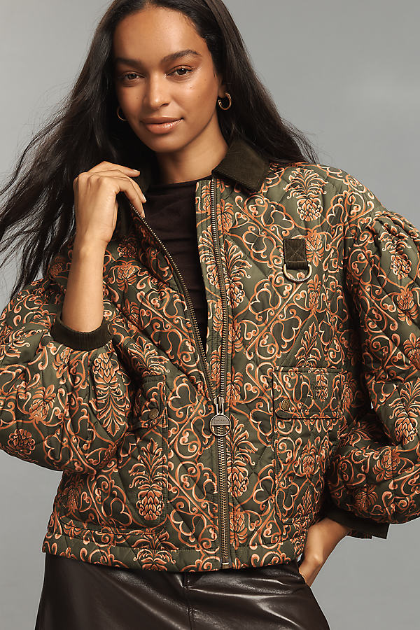 x Farm Rio Luisa Quilted Jacket by Barbour