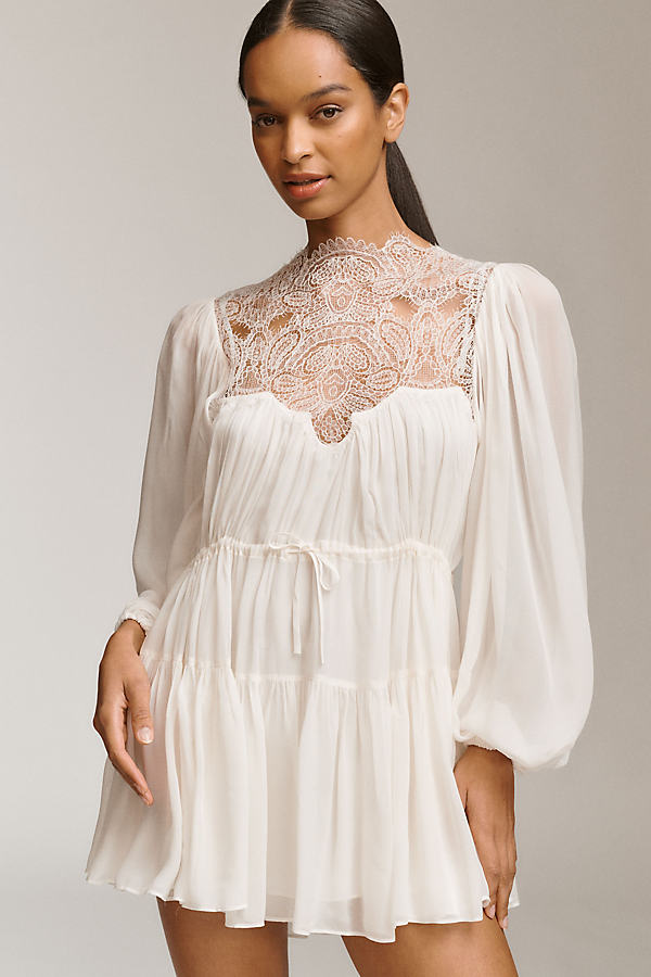 Emory Long-Sleeve Lace Mini Dress
