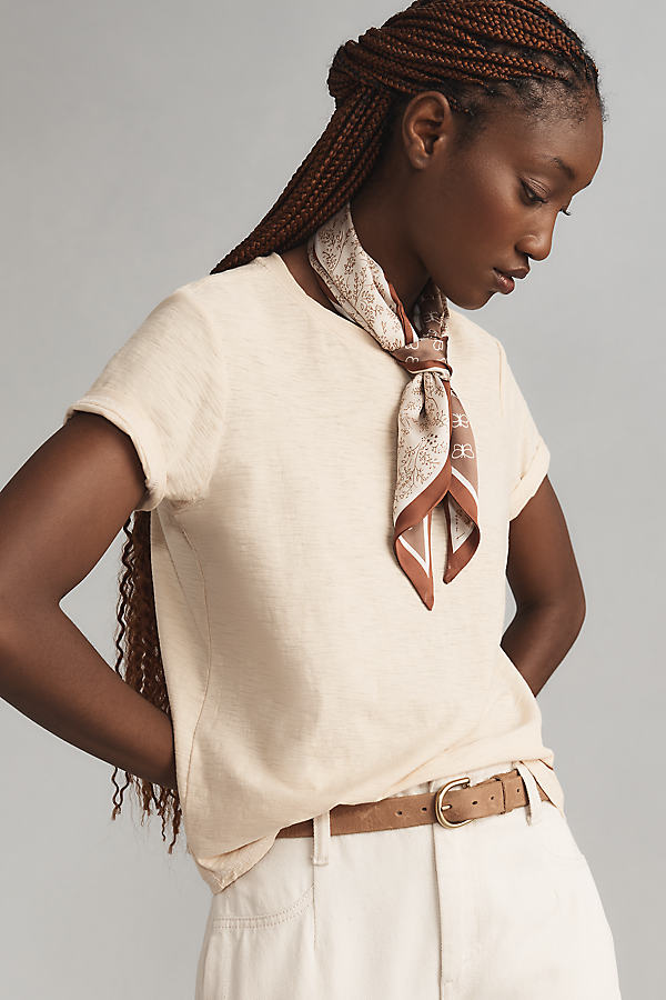 The Bennie Cotton Slub Crew-Neck Slim Tee by Pilcro by Pilcro