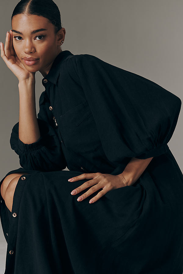 The Mona Linen Shirt Dress by Maeve by Maeve