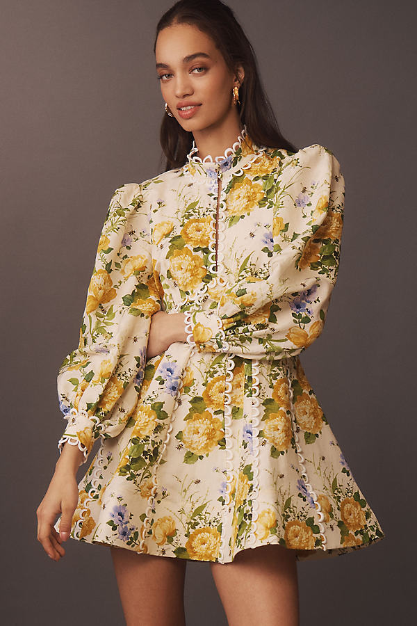 Kali Long Sleeve Linen Fit & Flare Dress