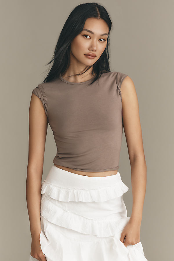 The Evan Short-Sleeve Raw-Edge Baby Tee