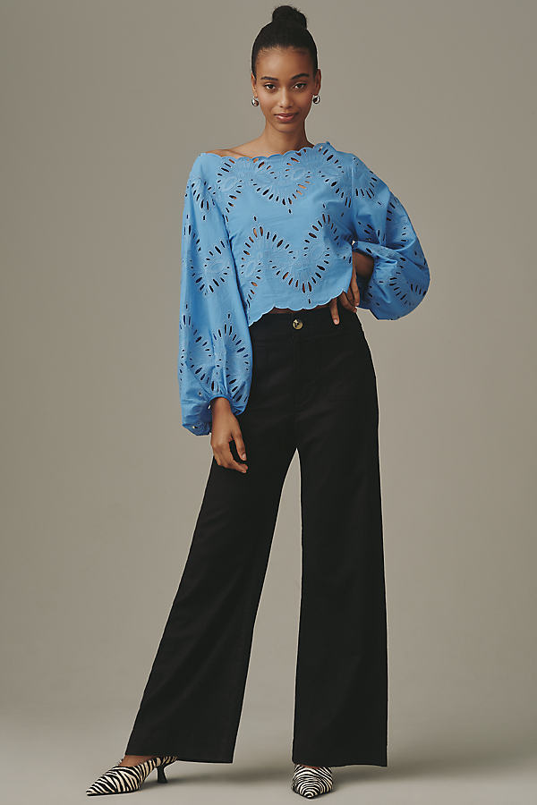 The Colette Beachy Linen Full-Length Wide-Leg Pants by Maeve