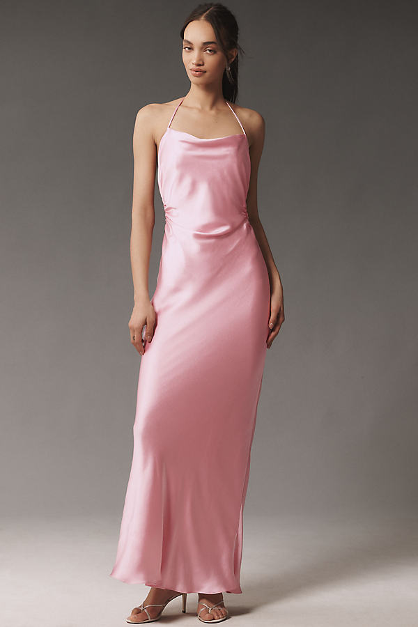 Saylor Cowl-Neck Satin Maxi Dress