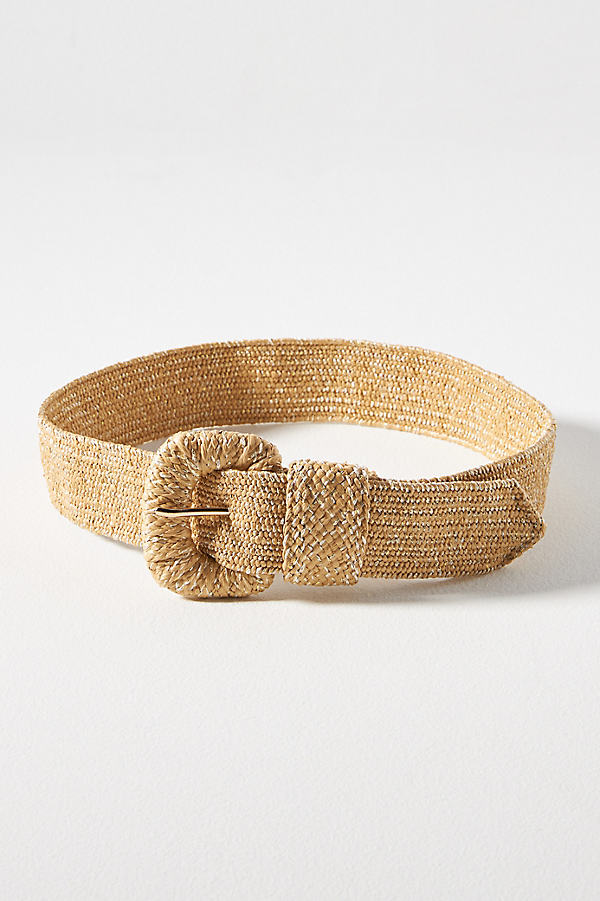 Raffia-Wrapped Stretch Waist Belt by By Anthropologie