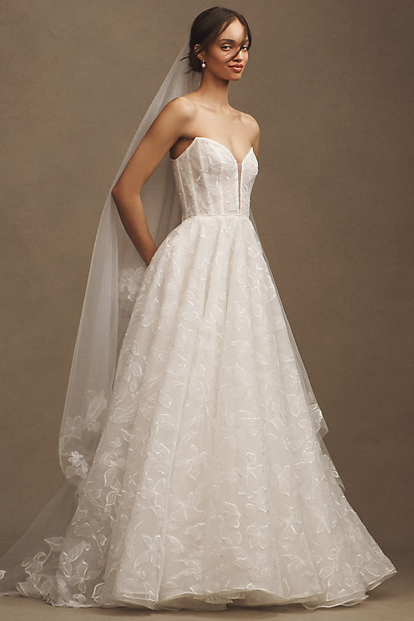 Jenny by Jenny Yoo Emerson Embroidered Tulle Off-The-Shoulder Wedding Gown