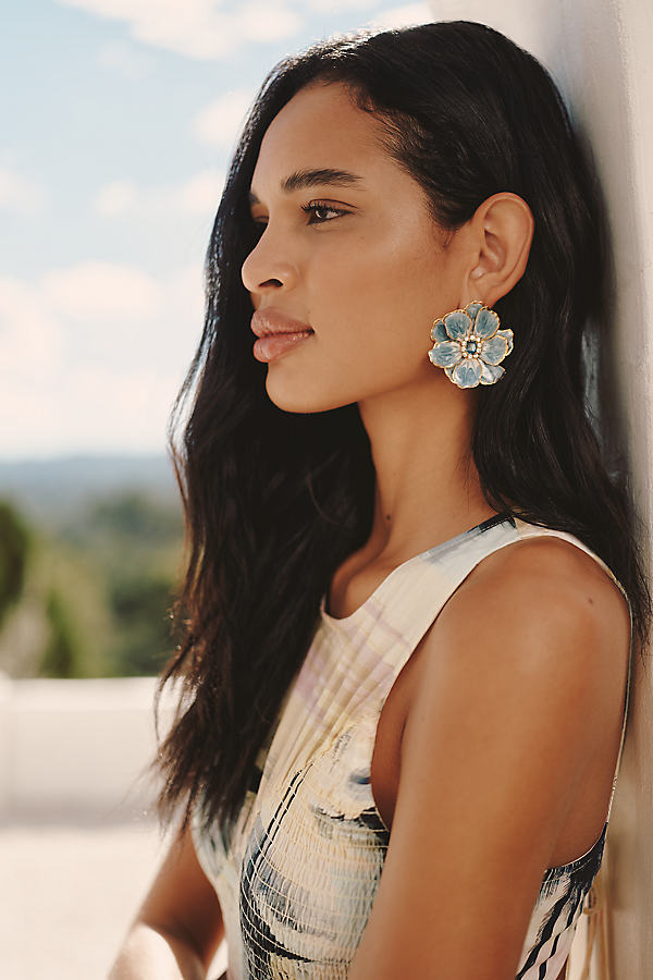 Handpainted Flower Earrings