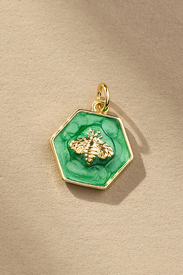 Green Honeycomb Bee Jewelry Charm by Boxbar