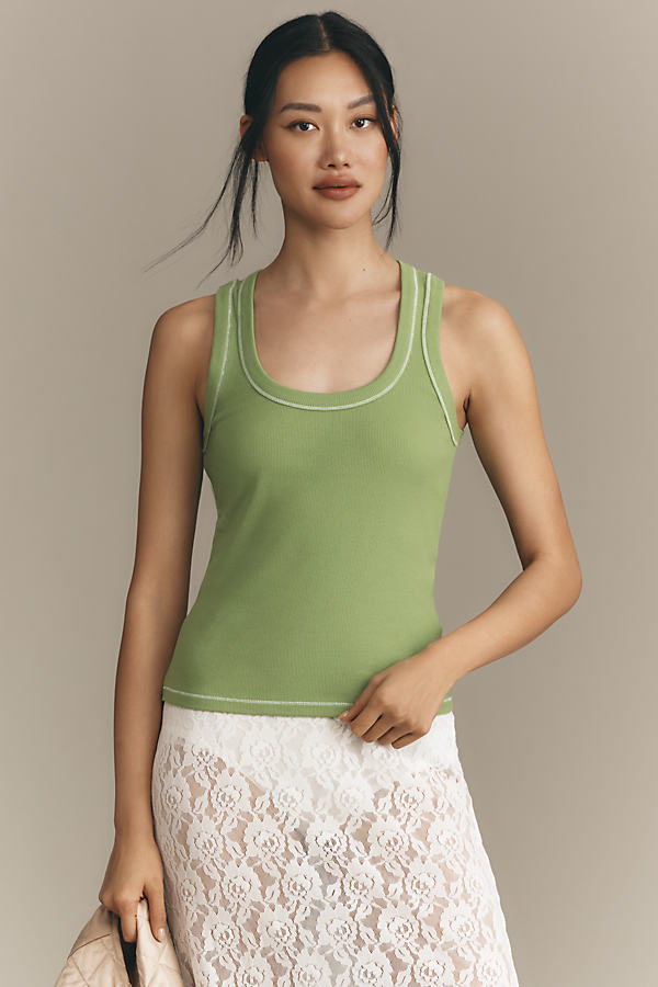 The Sunny Scoop-Neck Tank Top by Pilcro