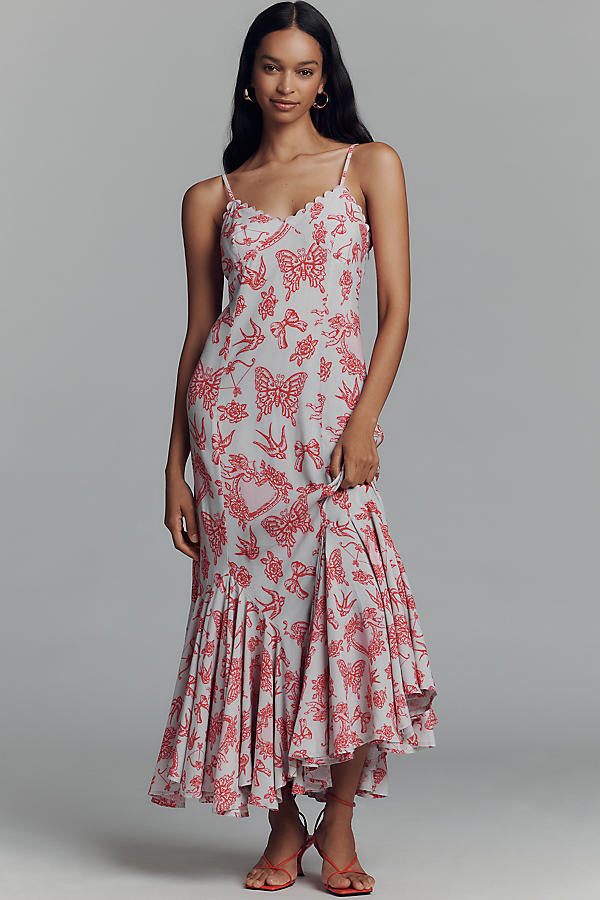 Ellianna Ruffled Slip Maxi Dress