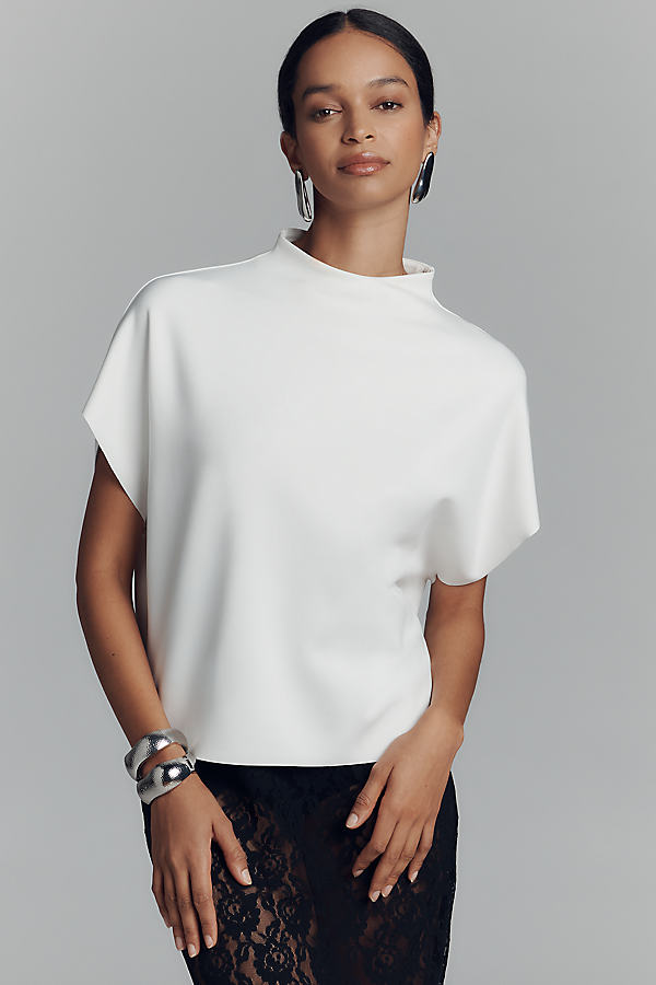 Mock-Neck Batwing Top