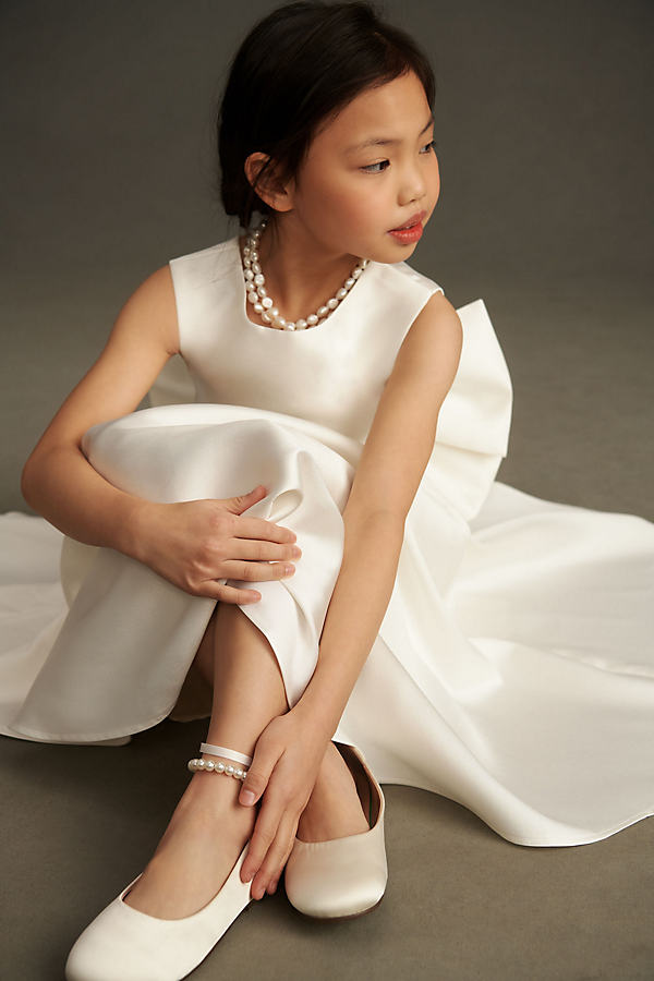 Pearl Flower Girl Flats