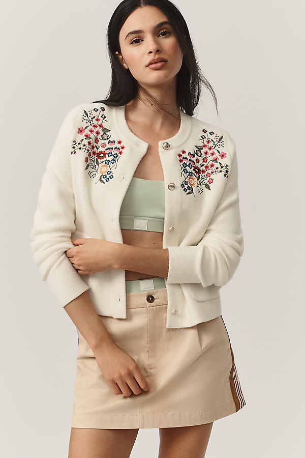 Button-Front Embroidered Knit Lady Jacket by NVLT