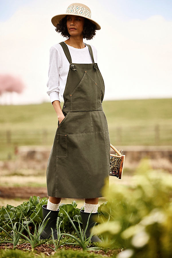Overall Dress, Olive by Utility Canvas