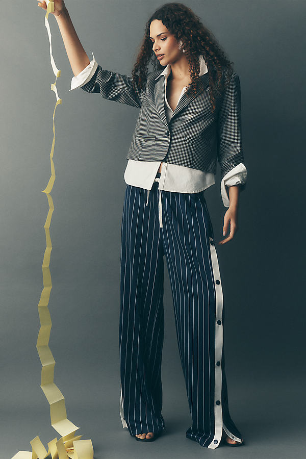 Steve Madden Beckham Wide-Leg Drawstring Pull-On Track Pants