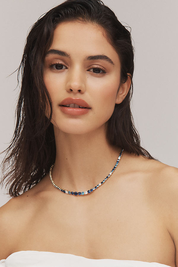 Rockstars Blue Mixed Stone Collar Necklace