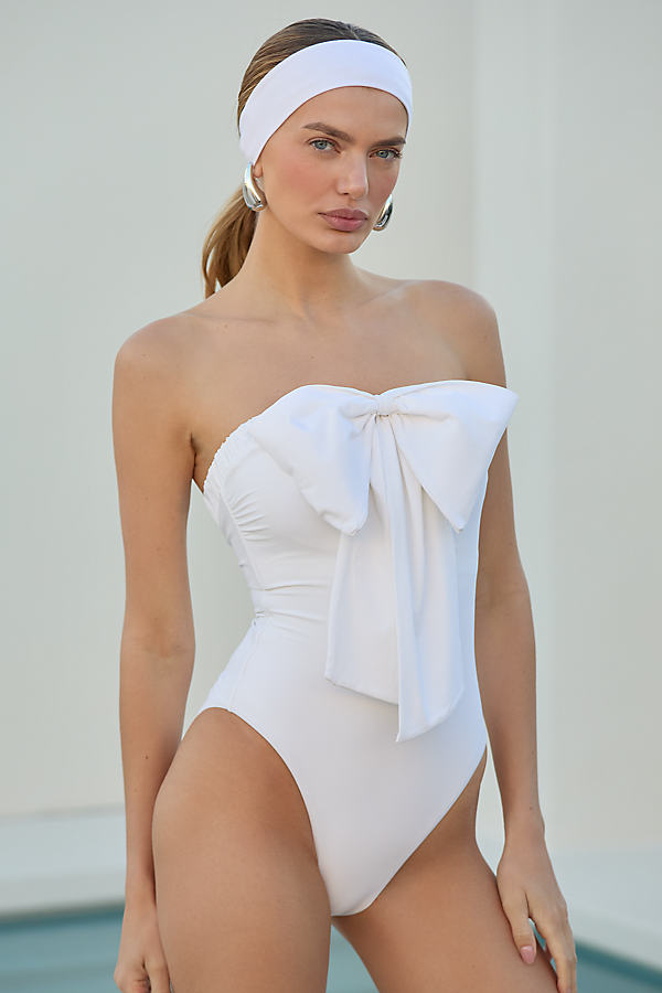 Suzanna Strapless Bow One-Piece Swimsuit