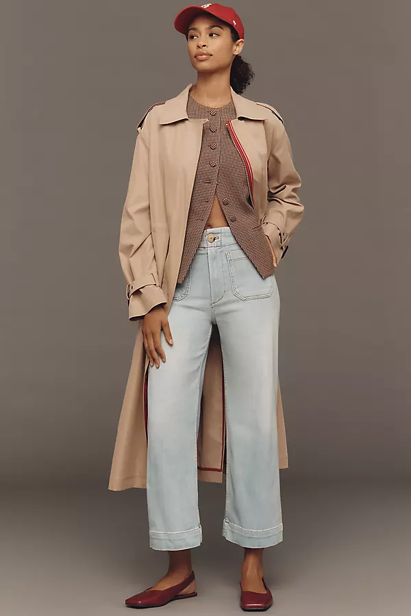 The Colette Crop High-Rise Wide-Leg Jeans by Maeve