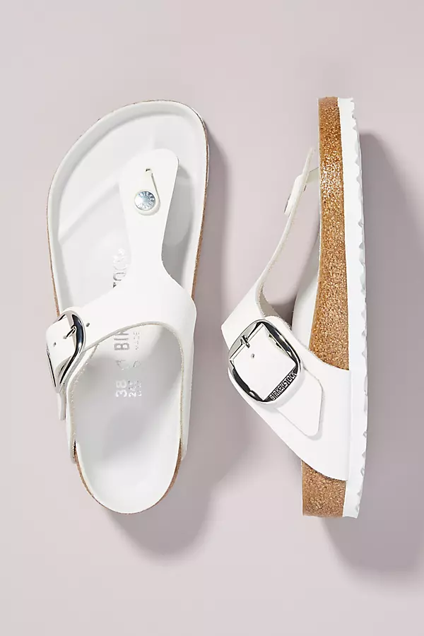 Gizeh Big Buckle Smooth Leather Sandals