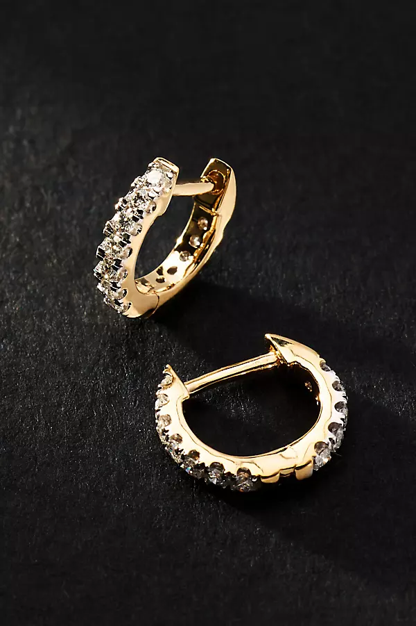 Small Diamond Hoop Earrings