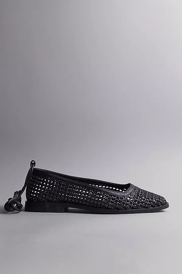 Nana Ankle-Strap Woven Ballet Flats