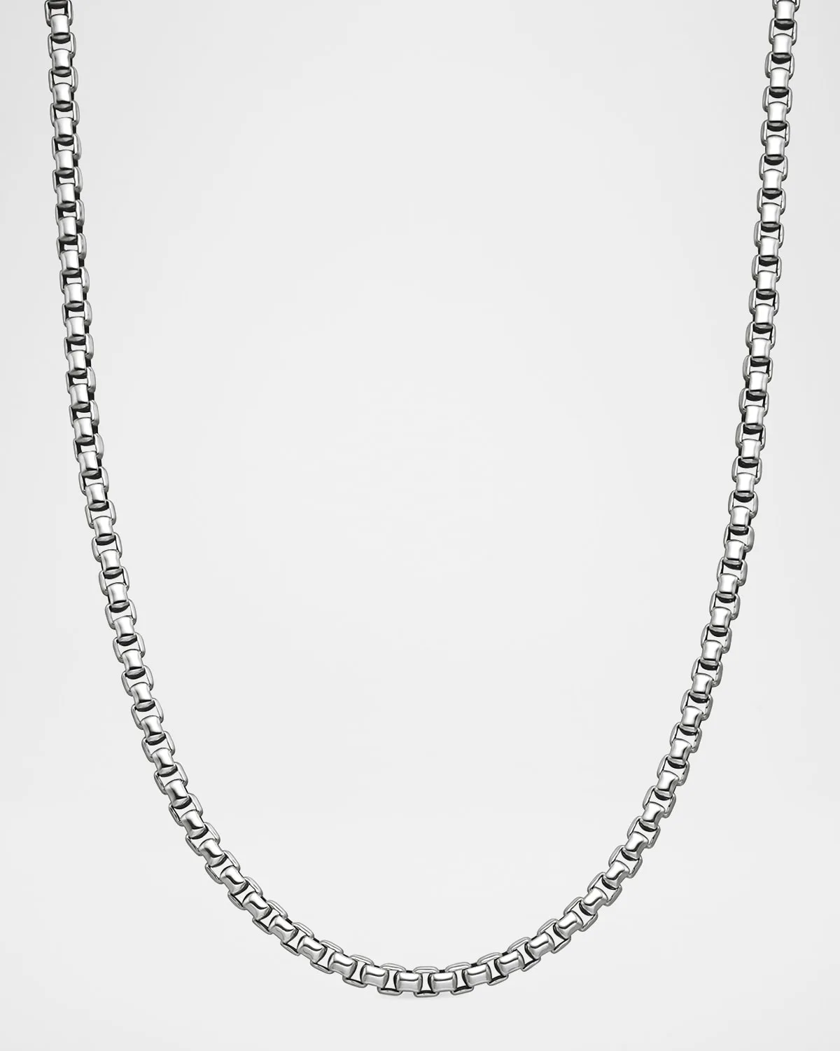 Box Chain Necklace in Silver, 5.2mm, 22"L