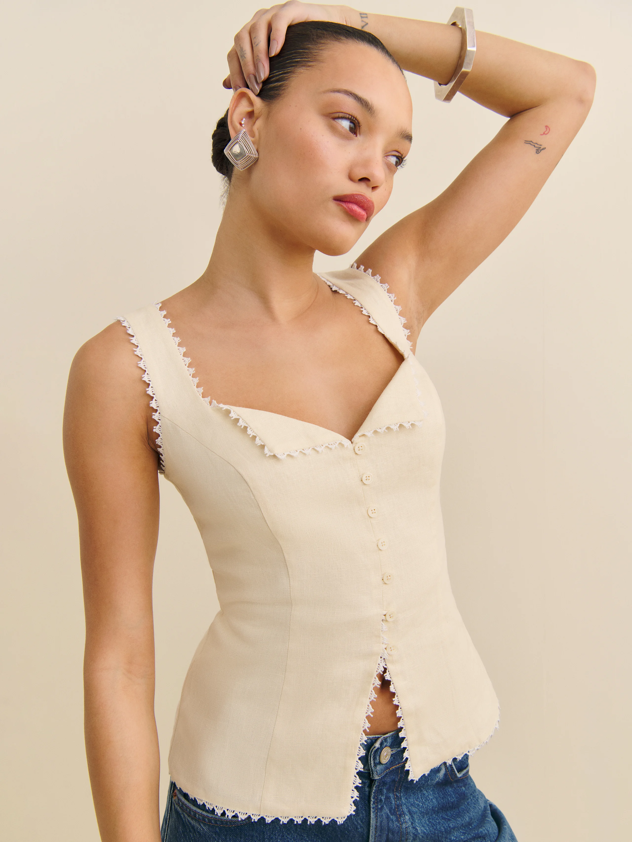 Viola Linen Top by Reformation