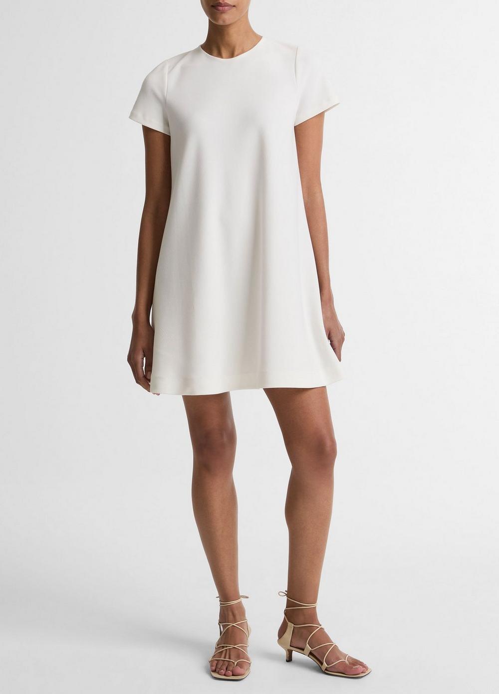 Women's Bias Short-Sleeve Dress, Bone, Size S Vince