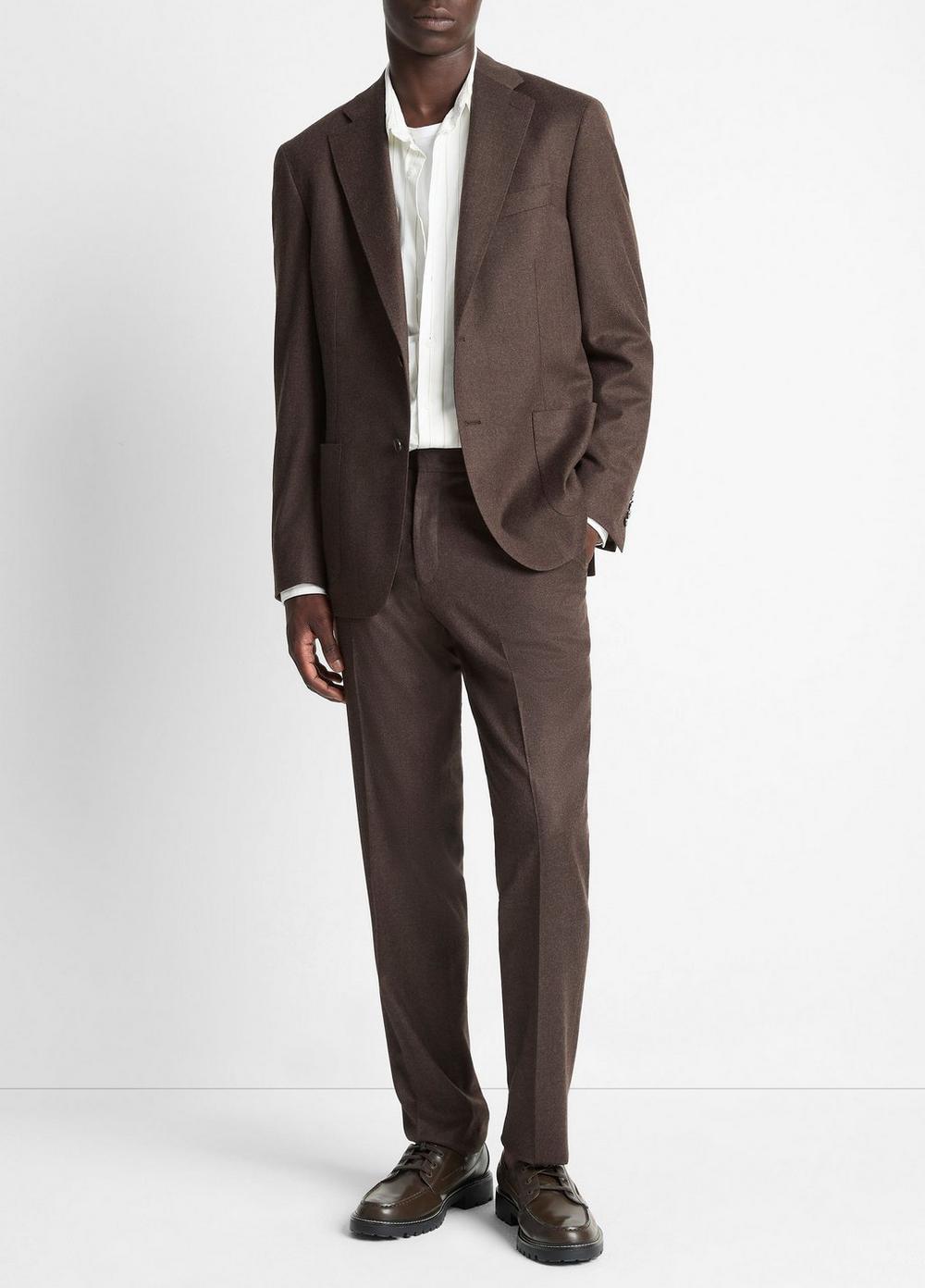 Men's Wool-Silk Classic Pant, Brown, Size 36 Vince