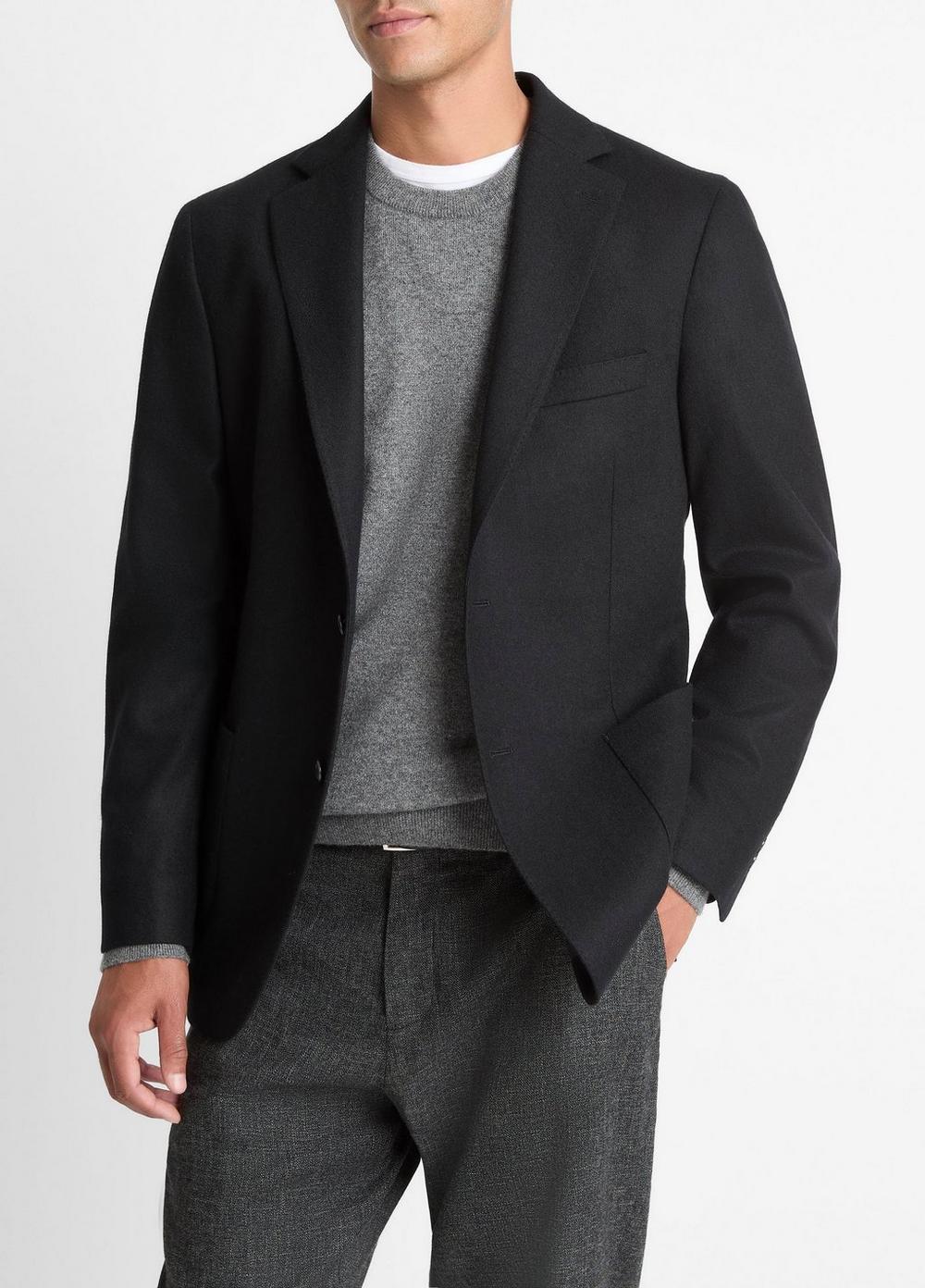 Men's Cashmere Relaxed Sport Coat, Black, Size L Vince