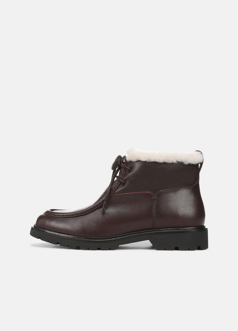 Women's Sierra Shearling-Lined Lug-Sole Boot, Chili Brown, Size 6.5 Vince