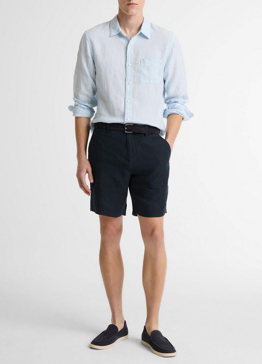 Men's Hemp Flap-Pocket Short, Coastal Blue, Size 38 Vince by Vince