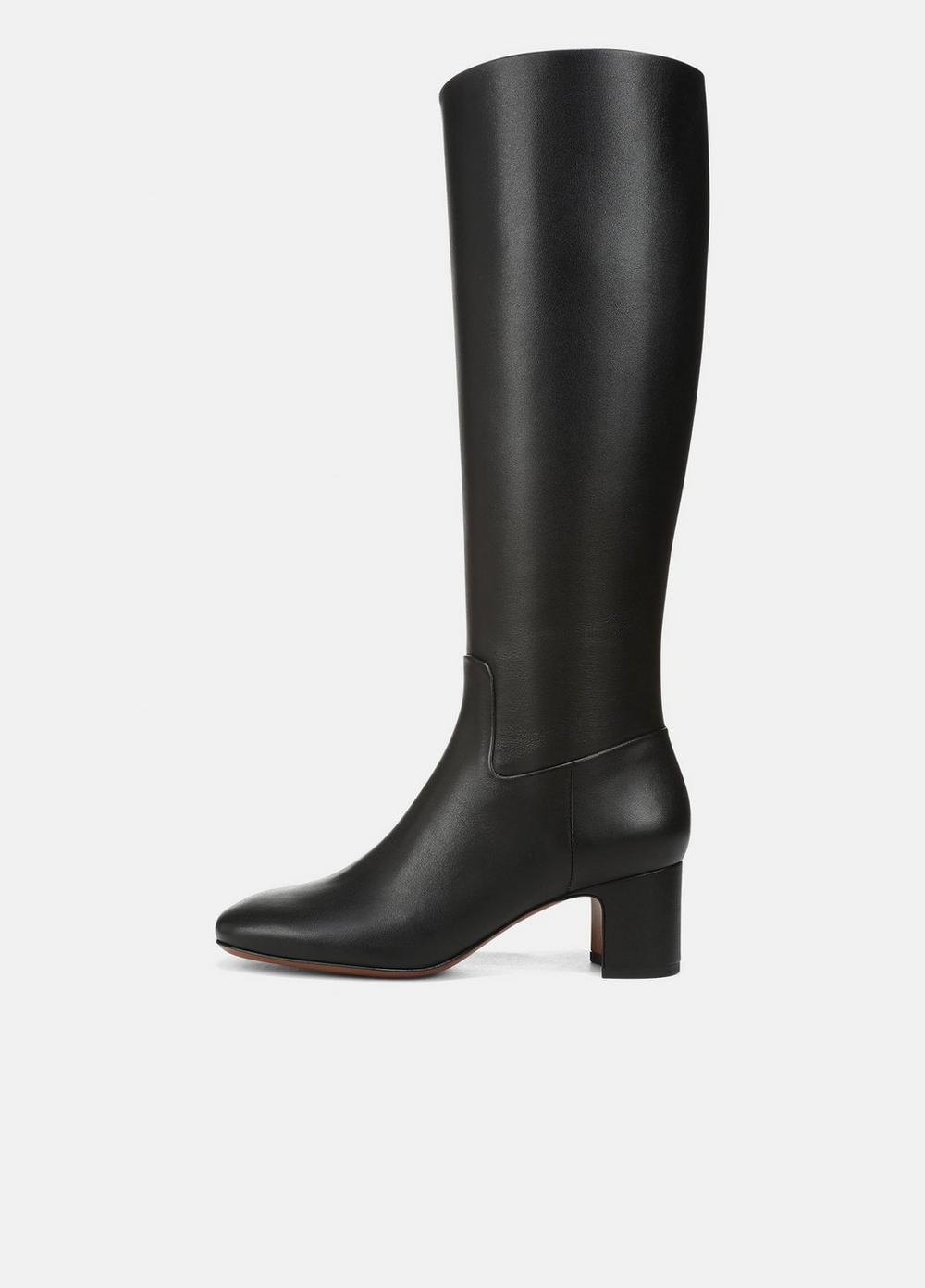 Women's Kellan Leather Wide-calf Knee Boot, Black, Size 8 Vince
