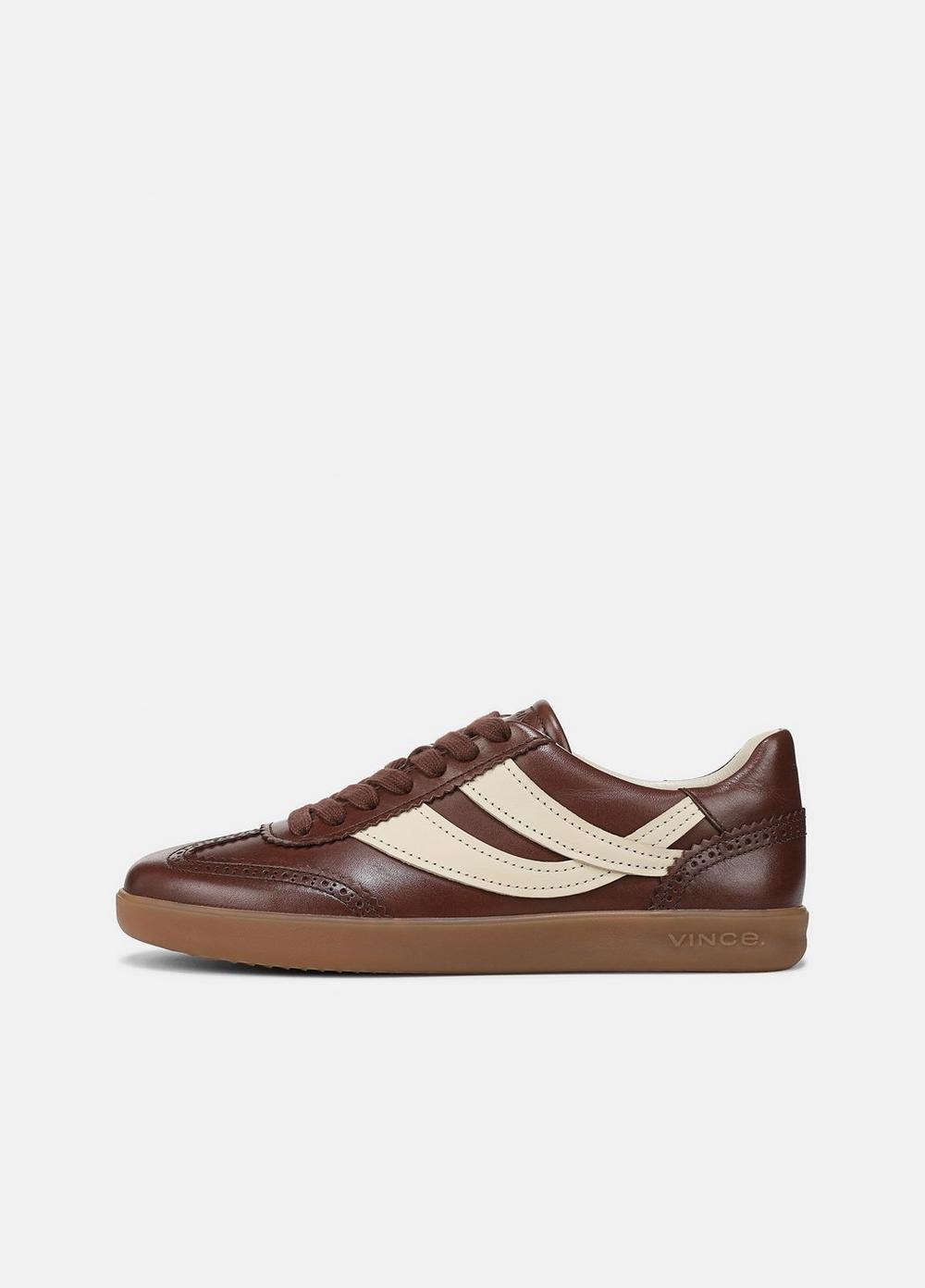 Women's Oasis Brogue Leather Sneaker, Molton Brown/moonlight, Size 9 Vince