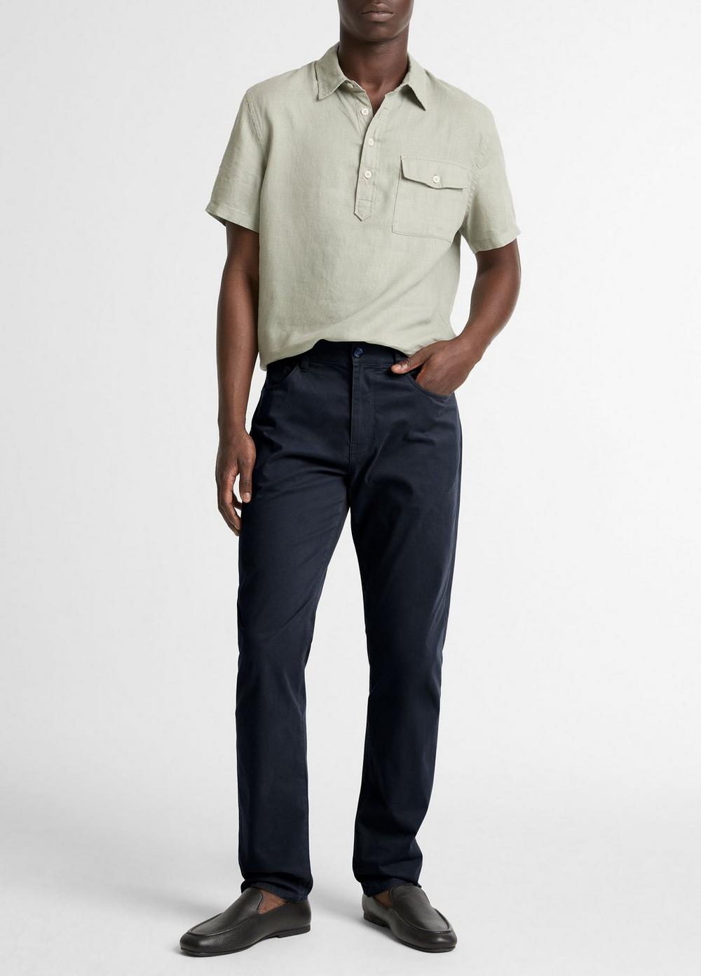 Men's Dylan Slim 5-Pocket Cotton Sateen Pant, Coastal Blue, Size 38 Vince