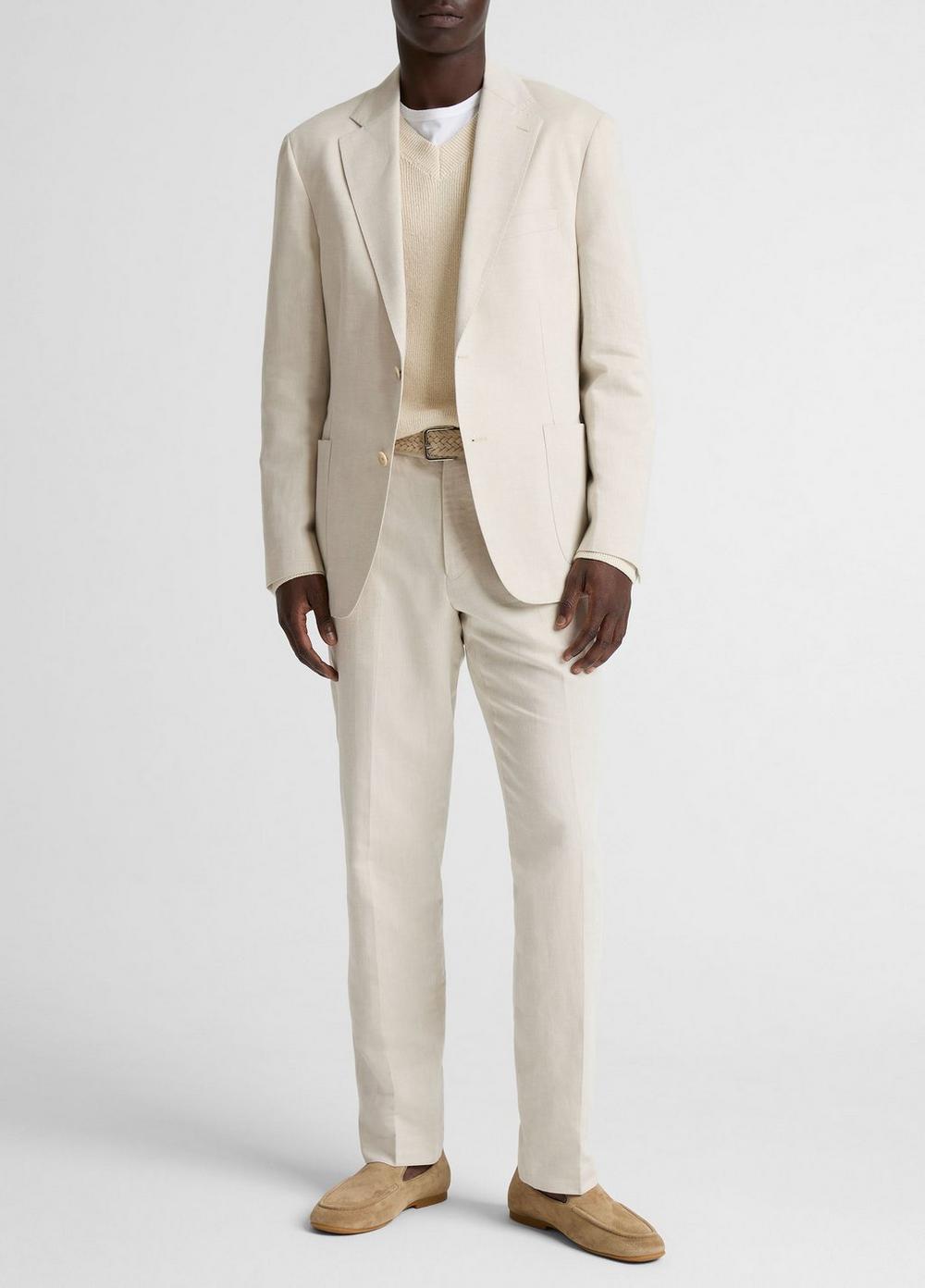 Men's Linen-cotton Relaxed Sport Coat, Cream, Size 40R Vince