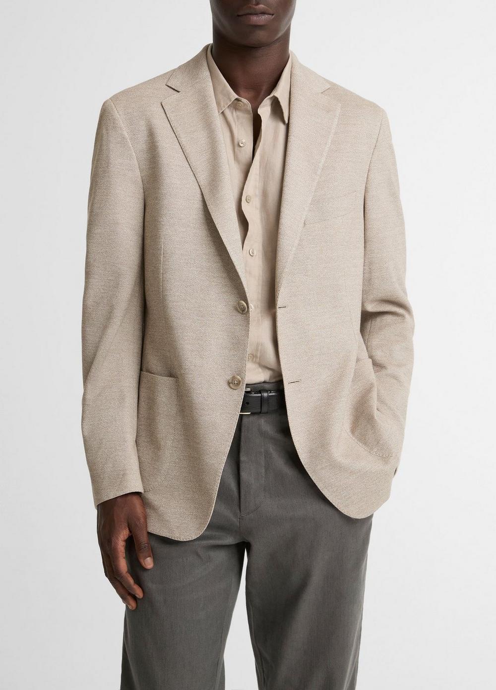 Men's Cotton-Silk Relaxed Sport Coat, Beige, Size 38R Vince