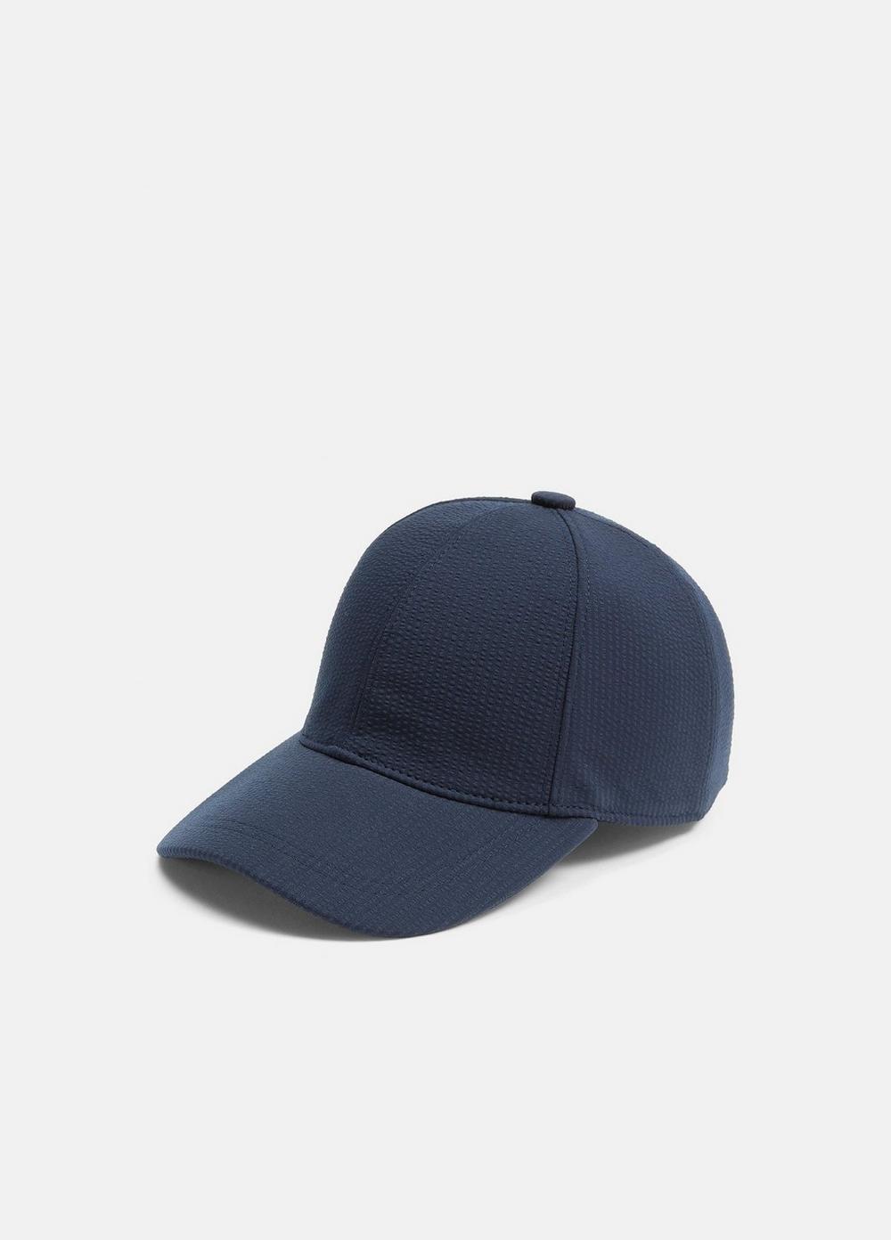 Men's Men's Seersucker Baseball Cap, Coastal Blue, Size S/M Vince by Vince