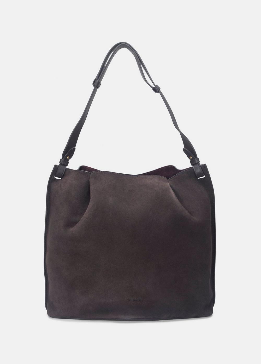 Women's Ava Leather Bucket Bag, Cacao Vince