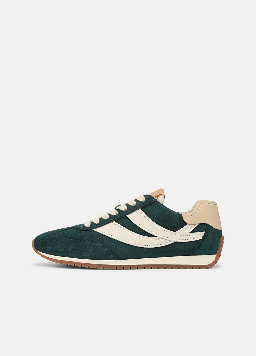 Women's Oasis Suede & Leather Runner Sneaker, Billard Green/flax, Size 9 Vince