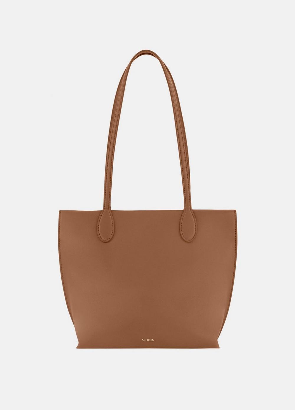 Women's Athene Nappa Leather Mini Tote, Saddle Vince