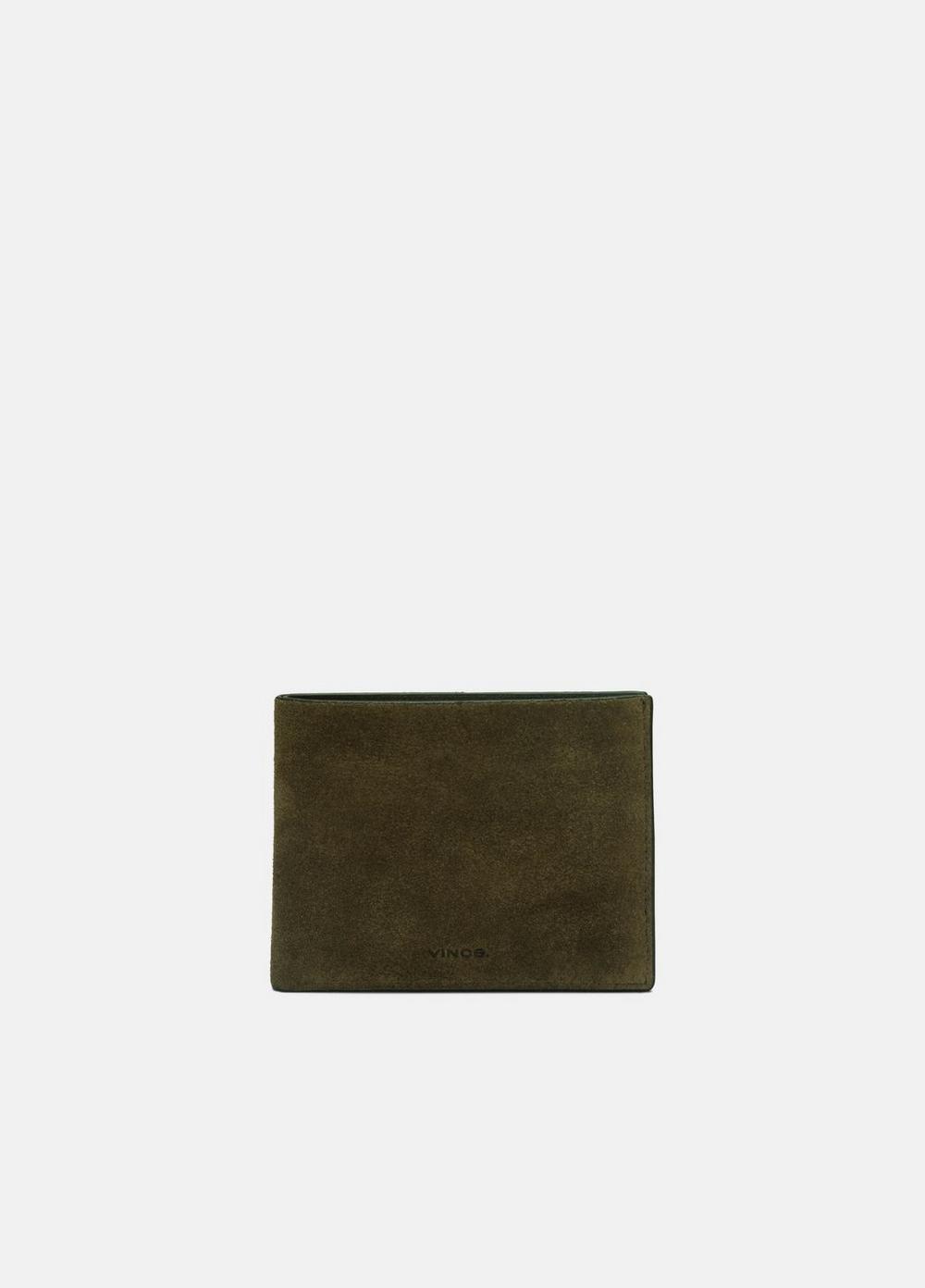 Men's Suede Bifold Wallet, Driver Green Vince by Vince