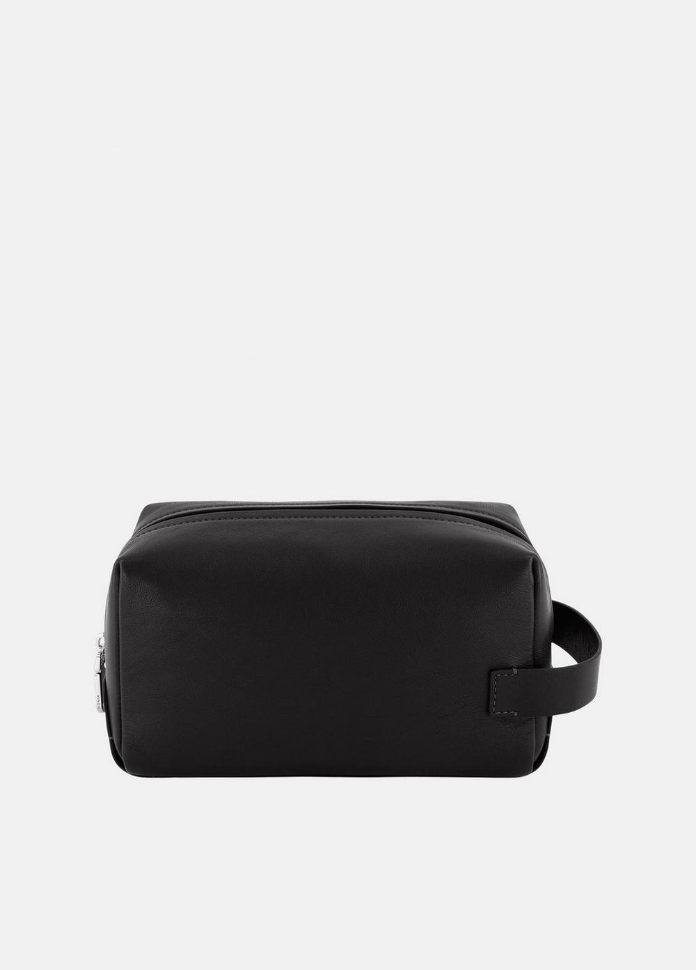 Men's Leather Dopp Kit, Black Vince